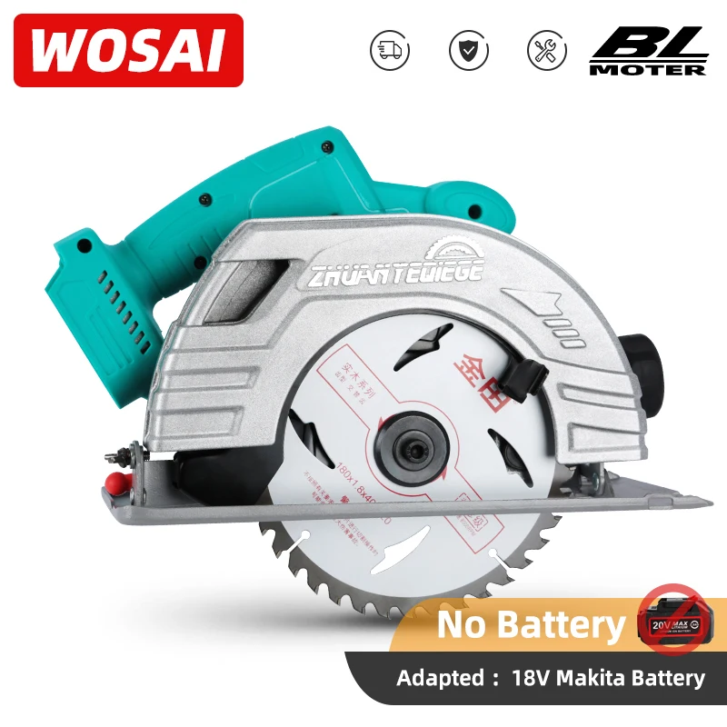 WOSAI 20V MT Series бесщеточная циркулярная электрическая пила, 7 дюймовое лезвие, беспроводная циркулярная пила, деревообрабатывающий режущий пильный станок, инструменты