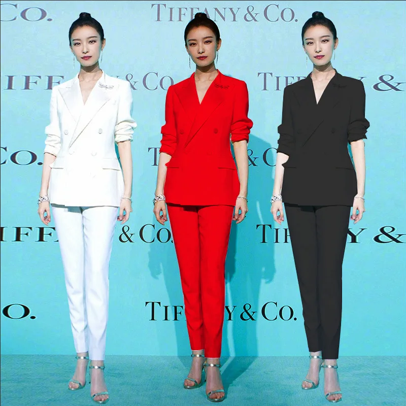 

Slim Fit Ol Small Suit Coat Leisure Suit Trousers Business Suit Women's Trendy Two-Piece Set