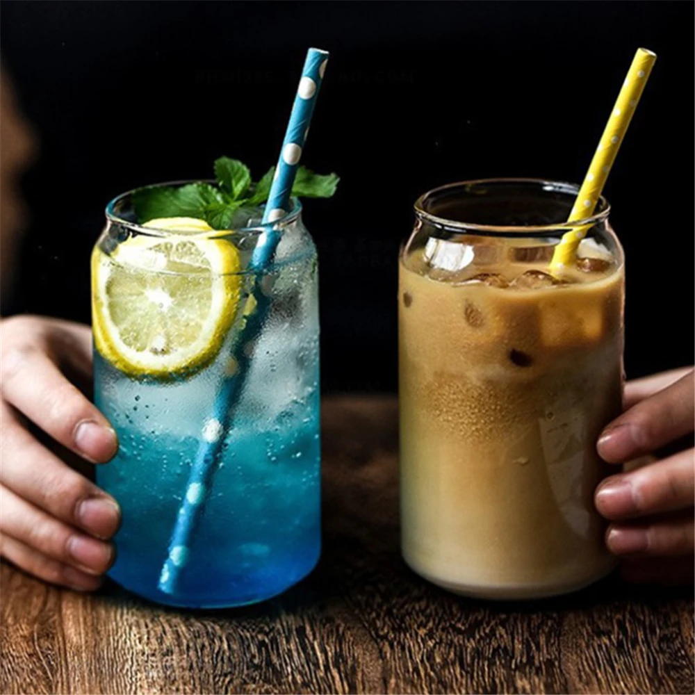

350/550ml Heat-Resisting Clear Coffee Mug Coke Can Milk Beer Cold Drink Juice Cup OffIce Drinkware For Home Bar Drink Shop