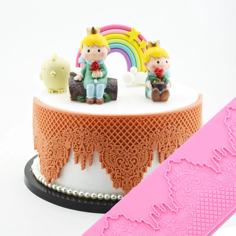 New Thicked Crown Lace Mat Fondant Cake Silicone Mold Birthday Wedding Decoration DIY Chocolate Biscuit Cake Decorating Tools