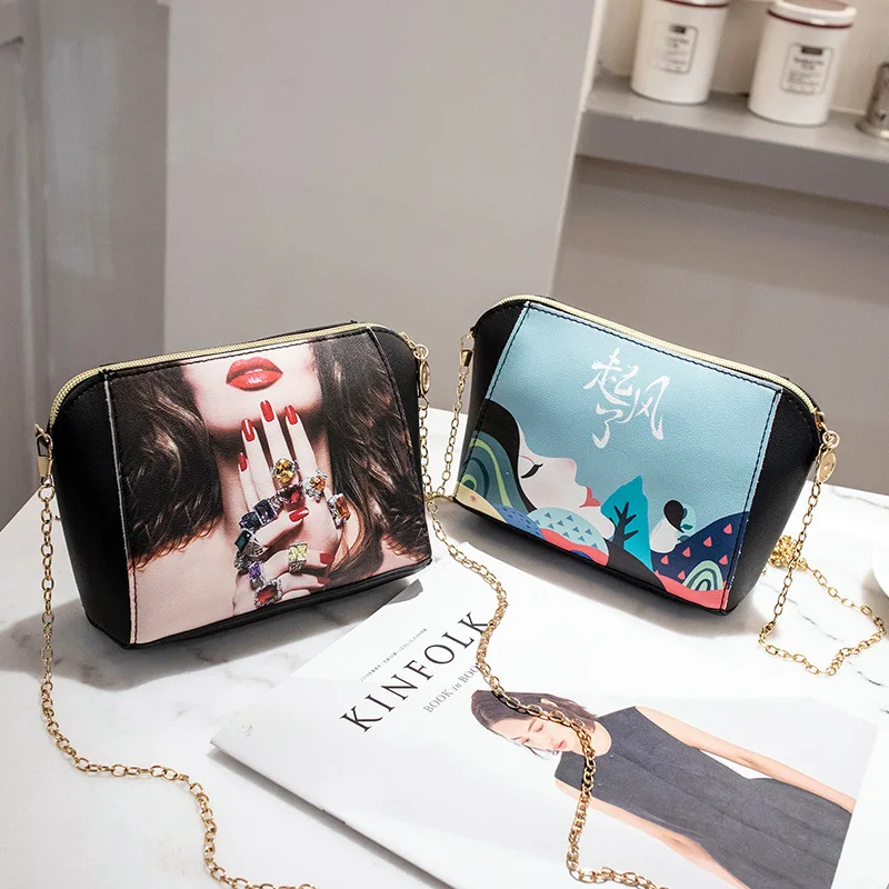 

Bag 2018 New Style Handbag Women's Korean-style Clutch Cartoon Printed Clutch Versatile Oblique Bag Shoulder Bag