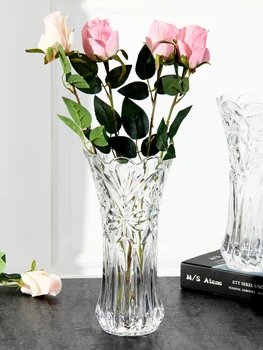 

29CM European-style Transparent Glass Vase Living Room Flower Arrangement Decoration Hydroponic Dried Flower Glass Bottle