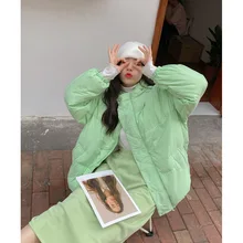 2021 winter new Korean white duck down hooded down jacket women's thickened solid cotton jacket short loose jacket women