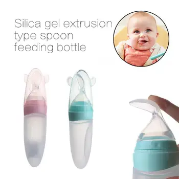 

Squeeze Rice Paste Feeder Rice Paste Bottle Baby Child Feeding Spoon Rice Paste Spoon Silicone Food Supplement Tableware