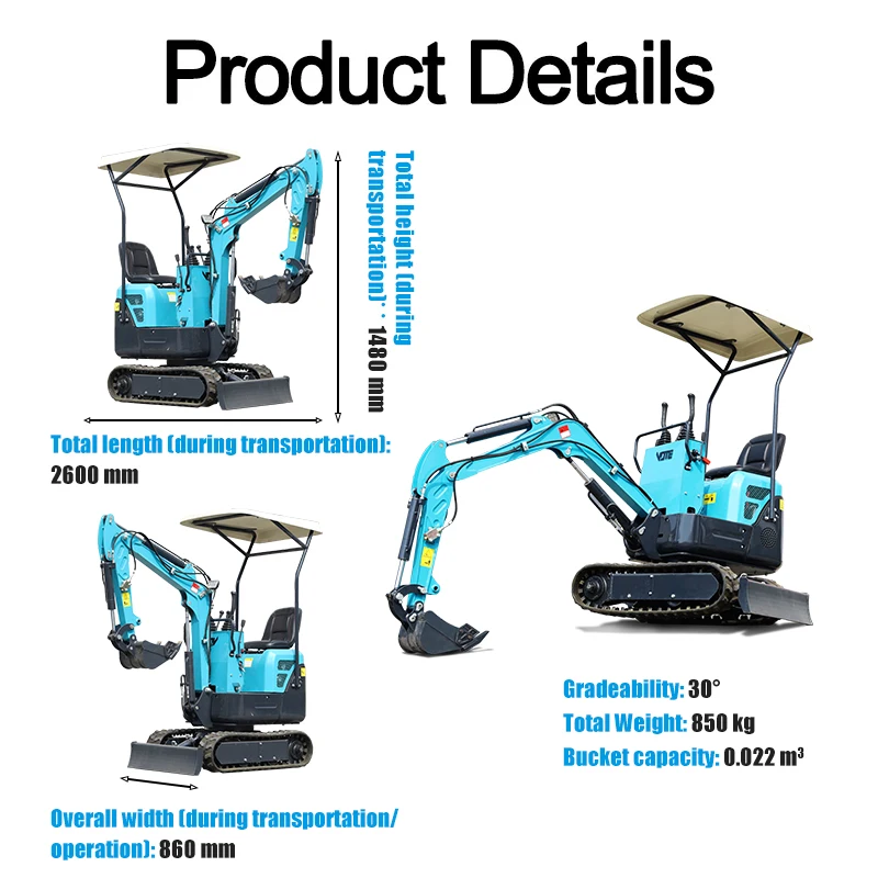 Chinese Hot Vtw 10 Hydraulic Mini Digger Machine Mini Excavators 1 Ton For Sale Construction Tool Parts Aliexpress