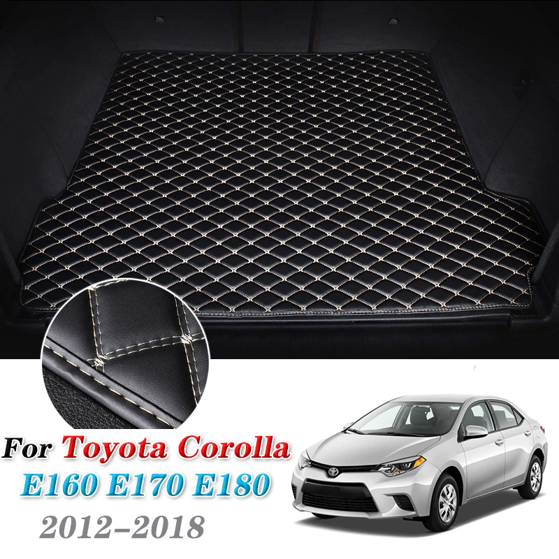 Leather Car Trunk Mat For Toyota Corolla 2012-2018 Boot E160 E170 E180 Cargo Liners Tray Slip Rear Liner Pad Axio |