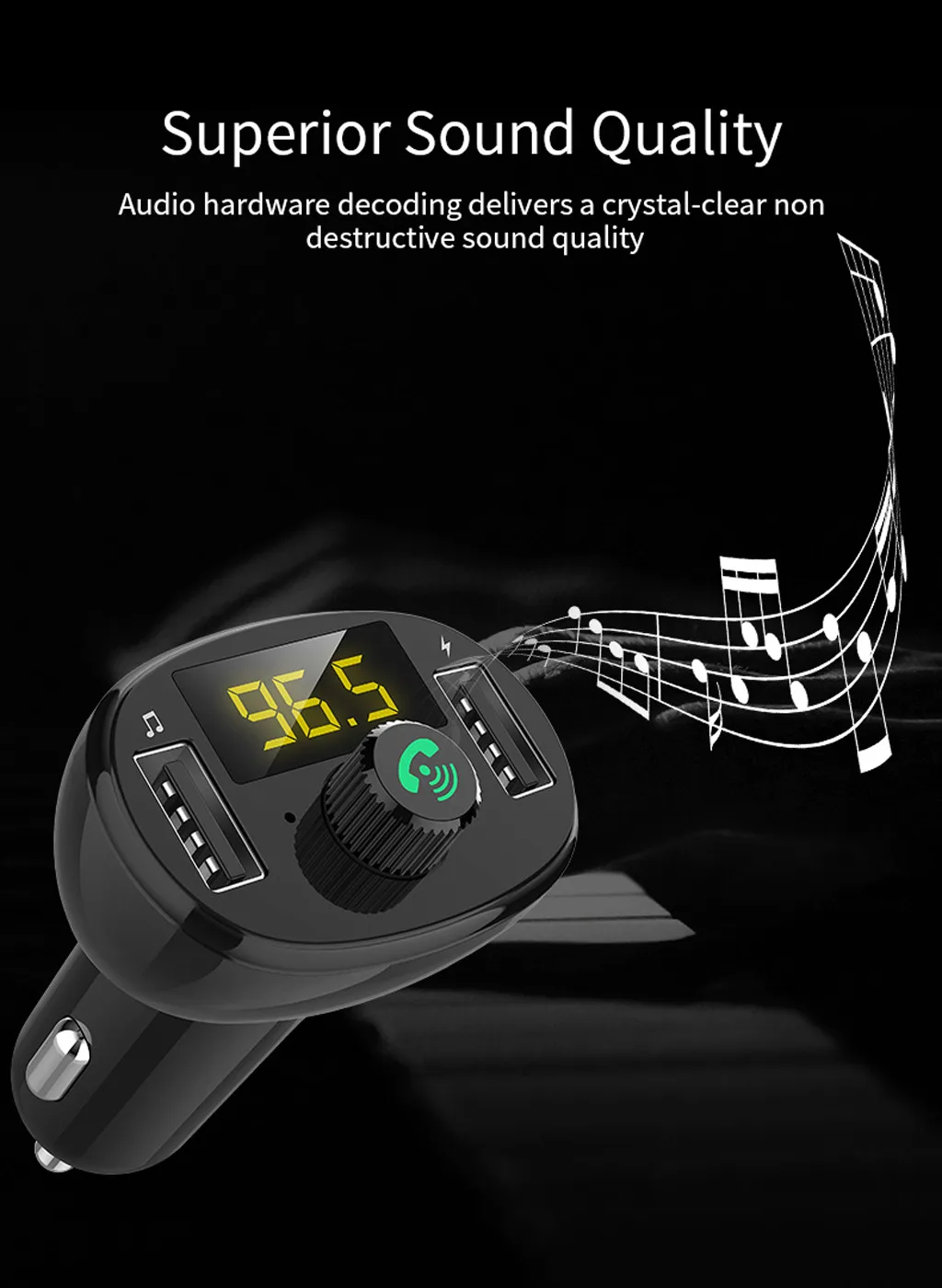 Автомобильный беспроводной Bluetooth fm-передатчик радио адаптер MP3 музыкальный плеер 2.1A usb порты зарядное устройство с светодиодный дисплей# PY15