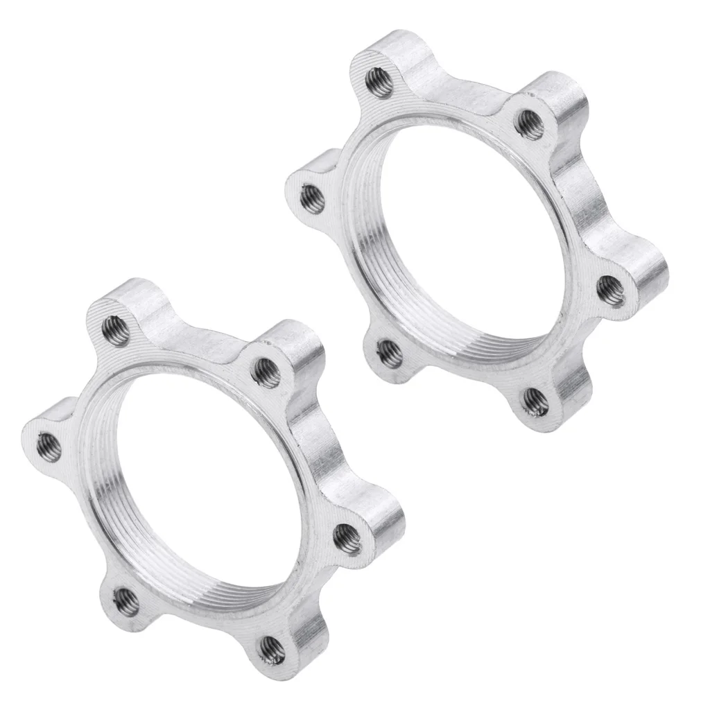 2Pcs 48mm Bike Hub Lock Nut Flange Thread Disc Brake Adaptor Disk Rotor Tray