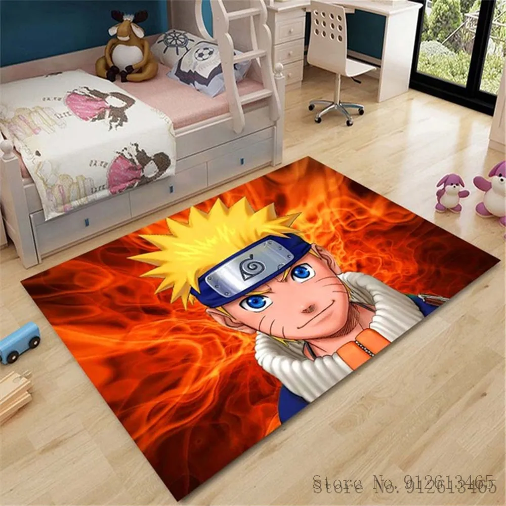 quilt 3D Cartoon Naruto Anime Anime Ninja Uzumaki Uchiha Print Floor Mats area rug Carpets Mats Floor Rug For Living Room Non-slip fitted sheet Bedding