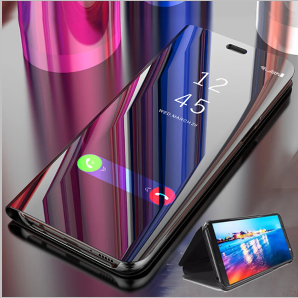 Умный зеркальный чехол для телефона Samsung Galaxy S20 S10 S9 S8 плюс S7 S6 край J5 J7 2016 A6 A8 2018 J3 A3