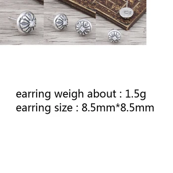 

E10-2 S925 sterling silver earrings personality retro punk hip-hop style cross flower letter shape popular jewelry birthday gift