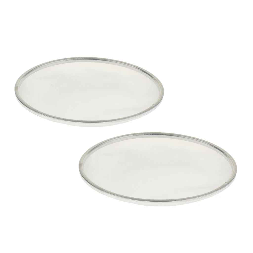 2 Pieces 8inch+10inch Mesh Drum Head Mute Silent Pads Percussion Parts (White)