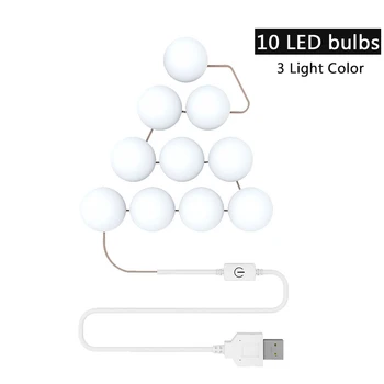 

Touch Control USB Powered Dressing Table For Makeup 10 Dimmable Bulbs LED Vanity Mirror Light Kit DC 5V Bright Multipurpose