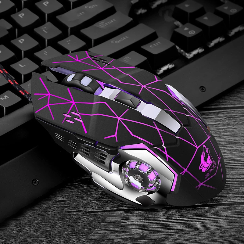 USB-мышь компьютерная Механическая Проводная с 6 светодиодный ками и светодиодной