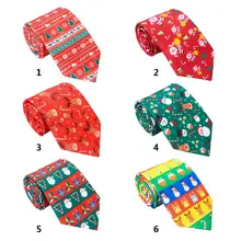 Мужские рождественские галстуки новинка милые галстуки с принтом рождественской елки для праздников и вечеринок F3MD