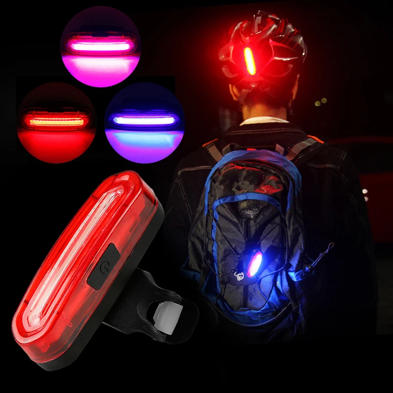 

Three Colors Mountain Bike USB Charging Waterproof Safety Taillight Outdoor Night Riding Day Wolf Star Warning Bicycle Light