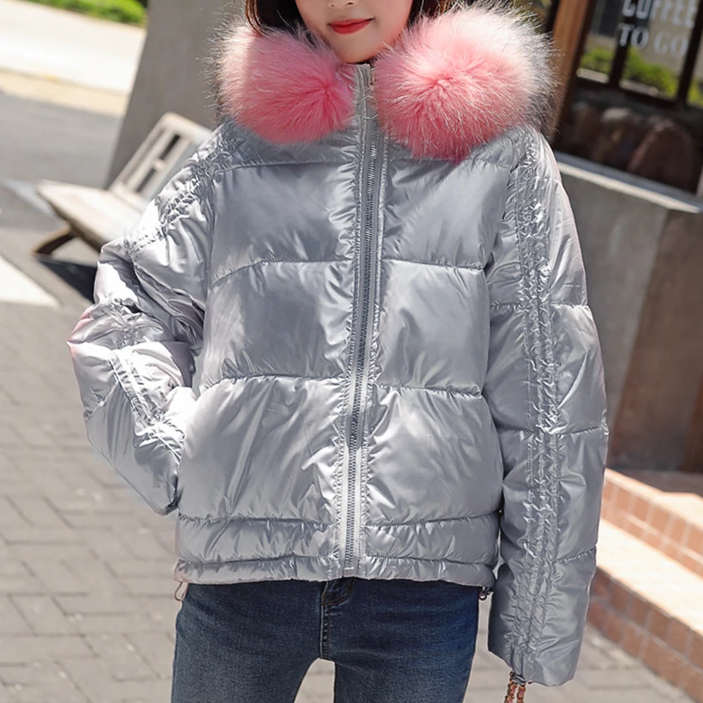 NIBESSER New Winter Jacket Women Hooded Solid Coat Fashion Solid Warm Parkas Coat Loose Oversized Short Parka Streetwear