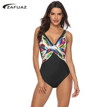 Сексуальный Цельный купальник с контролем живота размера плюс, женская одежда для плавания с рюшами, купальные костюмы, пляжная одежда с открытой спиной, одежда для плавания S~ 2XL
