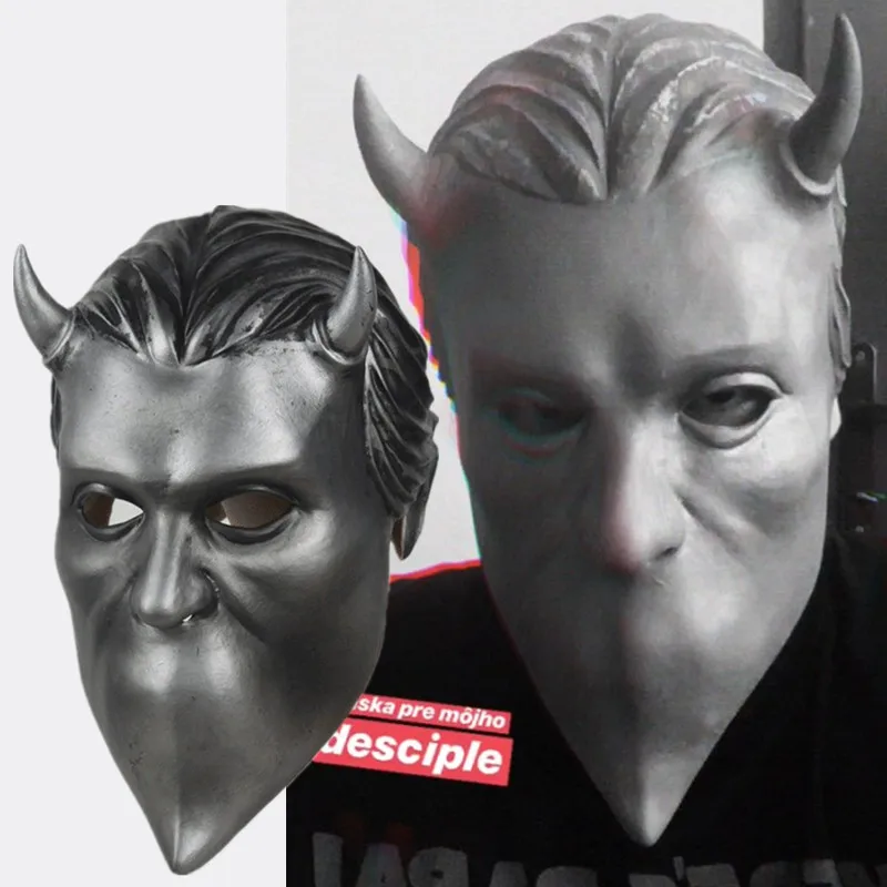 

Halloween Ghost BC Rock Roll Band Cosplay Latex Mask Adult party Nameless Ghoul Costume Props Helmet Adult Ghost B C