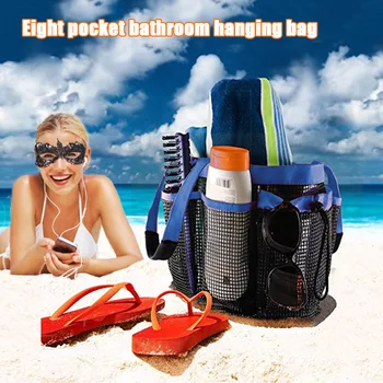 

Quick Dry Shower Tote Bag with 8 Mesh Storage Pockets Bath Toiletry Organizer Durable Handles fo Gym Trip Swimming SP99