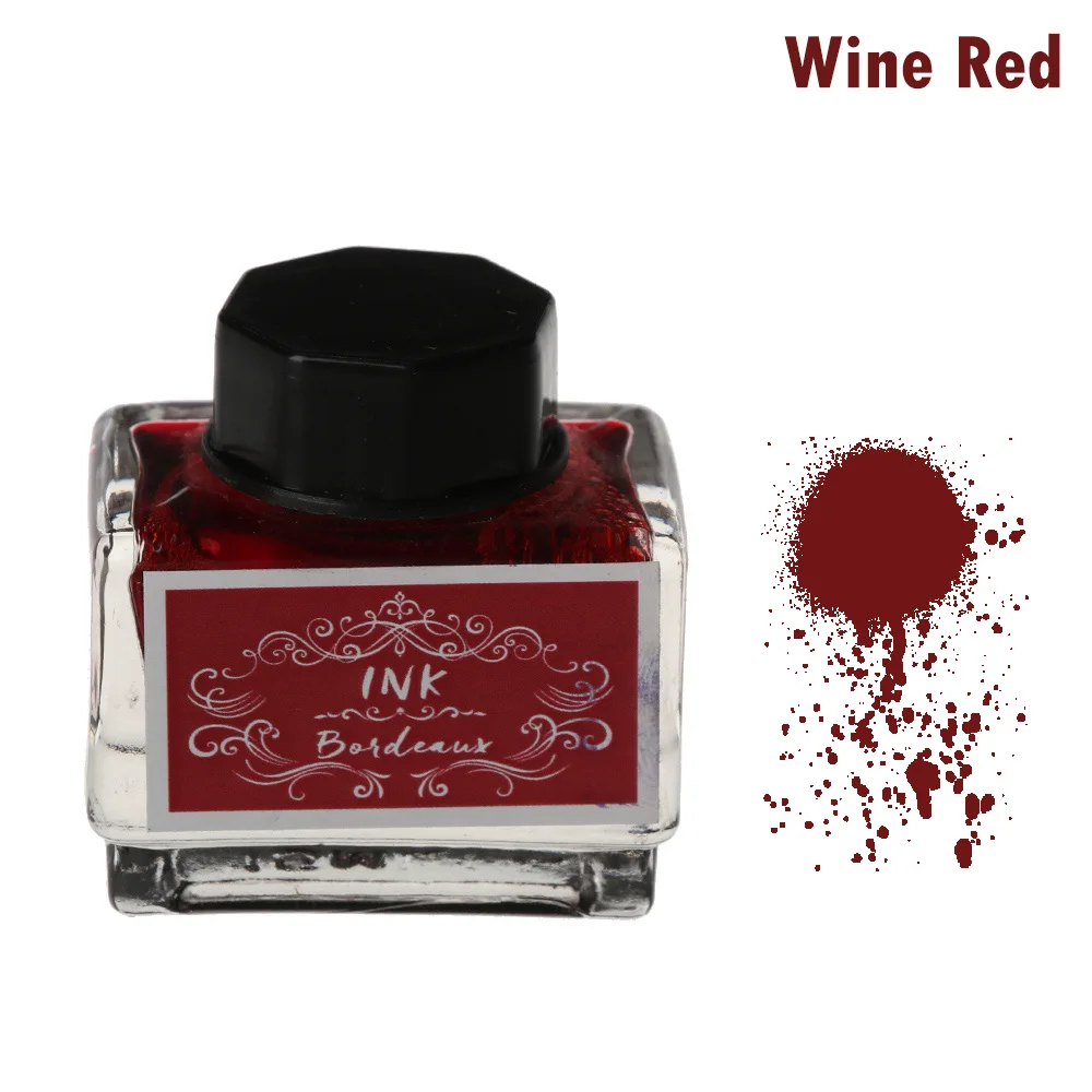 wine red Безуглеродные чернила для авторучки 15 мл неуглеродные чернила авторучки канцелярские ручки чернила бутылка принтер химические чернила офисные поставки - Цвет: wine red