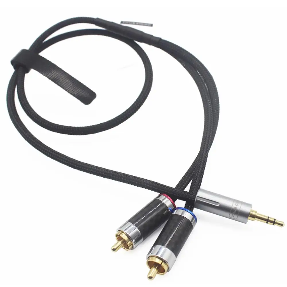 3 5mm to RCA Balanced Headphone Audio Headphone Adapter 8 Core Silver Plated Cable 3 5mm to 2 RCA 60cm