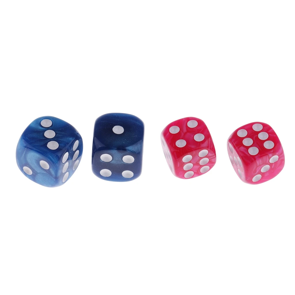 20pcs Pink&Blue Plastic 6-sided Dice D6 for Party Bar Table Game Accessory