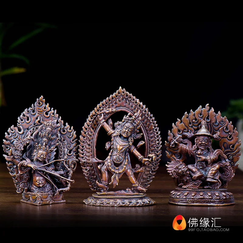 

Tibetan Buddhist supplies/Tantra Buddhist statues/Nepalese bronze/Ningma three basic Dharma protection statues/3 in 1