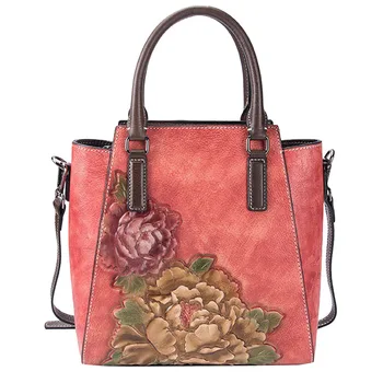

Real Genuine Leather Handbags Luxury Flower Handbags Women Bags Designer Female Crossbody Bags For Women Shoulder Bag Ladies
