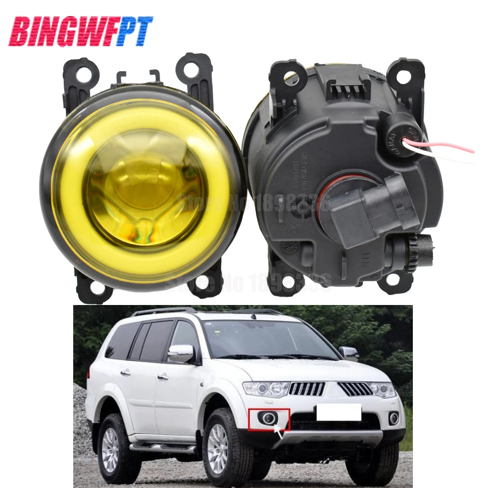 

2pcs/pair H11 LED Fog Lamp Assembly Angel eyes Fog Light 90mm For Mitsubishi Pajero Montero Sport 2008-2014