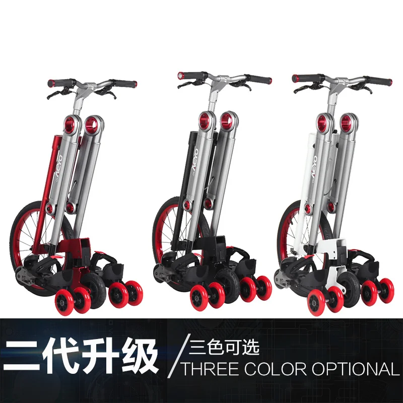 Discount New brand Second generation 3 Wheel Skating bike mantis car creative bicicleta adult damping scooter folding bicycle 8