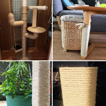 

Scratch Resistant Sisal Rope For Furniture Protector Cat Scratching Post Replacement Hemp Rope For Kitten Tree Tower
