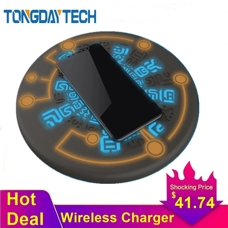 Vente Tongdaytech 10W tableau magique Qi chargeur sans fil pour Iphone 8 X XR XS 11 Pro Max Cargador Inalambrico chargeur sans fil rapide