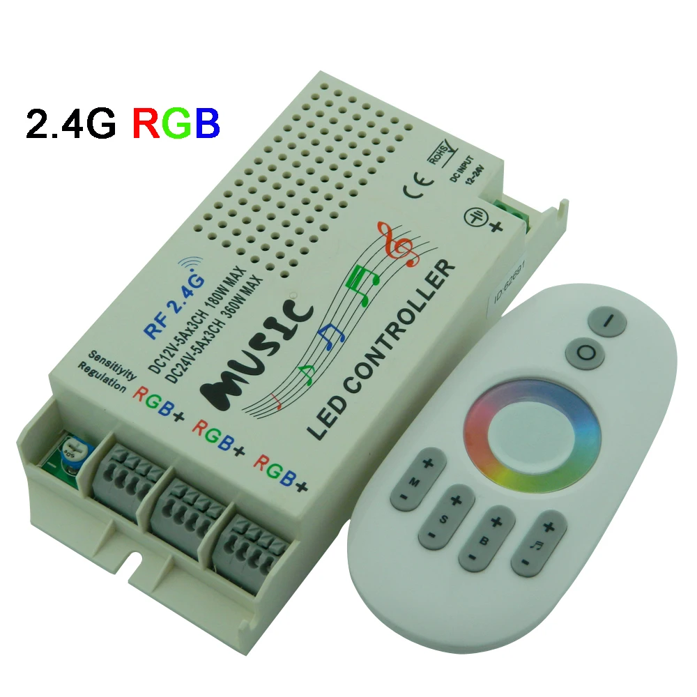 Wholesale 20 Keys 24 Keys 2.4G music controller DC12-24V RGB Sound Sensitive remote music 2 for 5050 3528 led strip light lamp