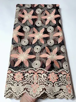 

New Coming African Swiss Voile Lace In Switzerland Stoned Nigerian Tulle Lace Fabric For Dress Swiss Cotton Lace Fabrics FYIN121
