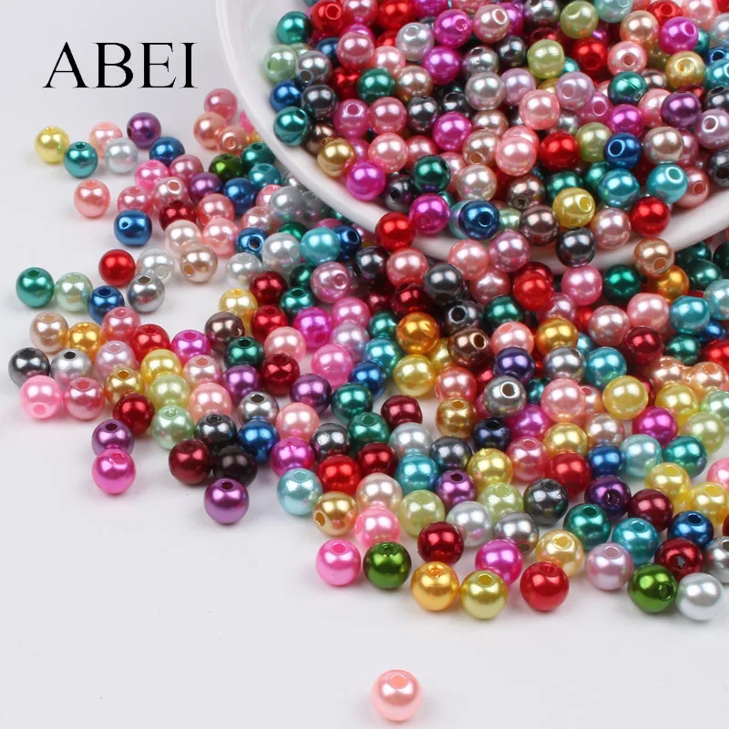 

200pcs 6mm Round Imitation Pearl Beads Mix Colors Loose Bead Sewing Garments Accessories DIY Jewelry Findings Embellishment