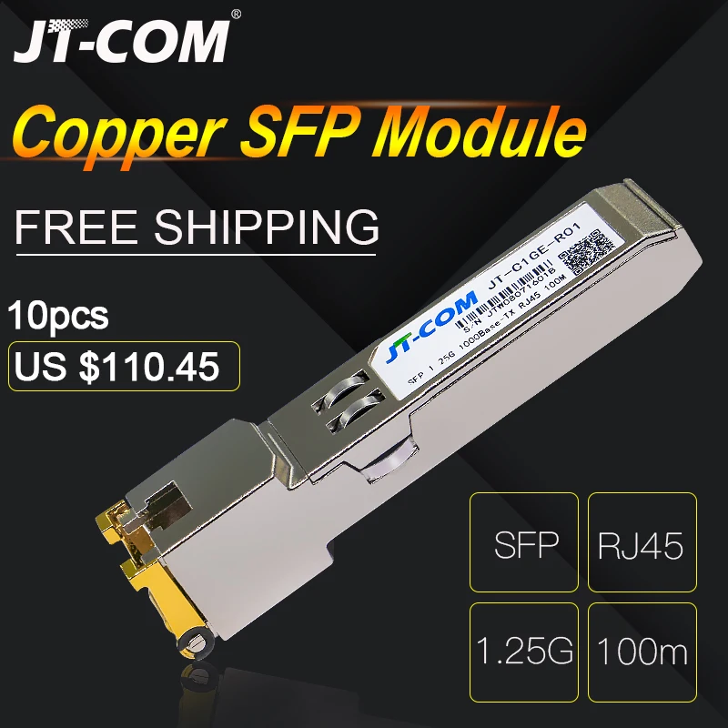Gigabit RJ45 SFP Module 1000Mbps SFP Copper RJ45 SFP Transceiver Module Compatible with Cisco Mikrotik Gigabit 1