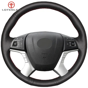 

LQTENLEO Black Genuine Leather DIY Hand-stitched Car Steering Wheel Cover For Great Wall Wingle 5 2017-2019 Wingle 6 2014-2019