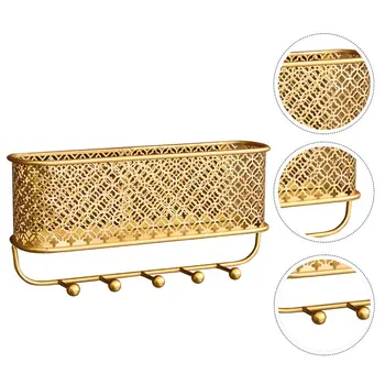 

1 Pc Wall-mounted Storage Rack Sundries Storage Shelf with Hook for Home Room