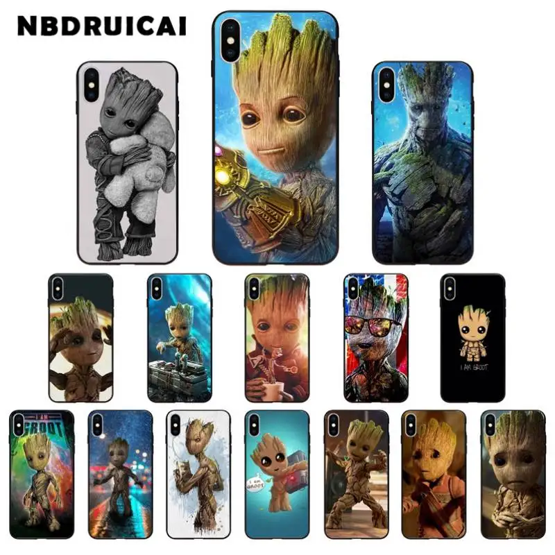 

NBDRUICAI Guardians of the Galaxy Marvel DIY Luxury Protective Phone Case for iPhone 8 7 6 6S 6Plus X XS MAX 5 5S SE XR 10