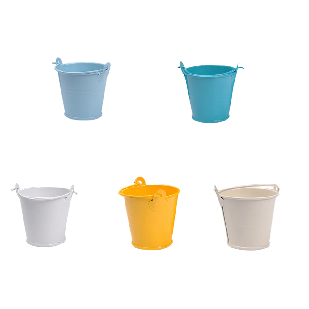 Creative Mini Flower Potted Metal Barrel Plant Succulent Pot Home Garden Decoration bucket Gardening Supplies | Дом и сад