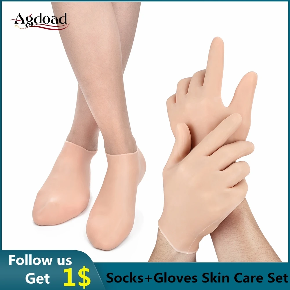 1 Pair Feet Care Socks 3 Size Moisturizing Silicone Gel Heel Socks Gloves Skin Care Foot