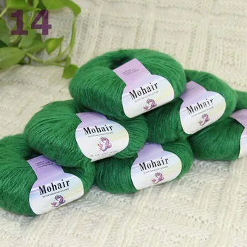 

Sale New 6BallsX25g Luxury Soft Mohair Warm Wrap Shawl Hand Knit Crochet Yarn Gem Green 291-14-6