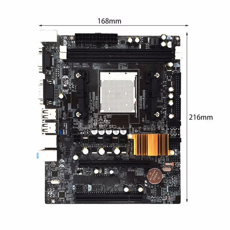 Материнская плата N68 C61 для настольного компьютера с поддержкой Am2 для Am3 Cpu Ddr2+ Ddr3 с 4 портами Sata2