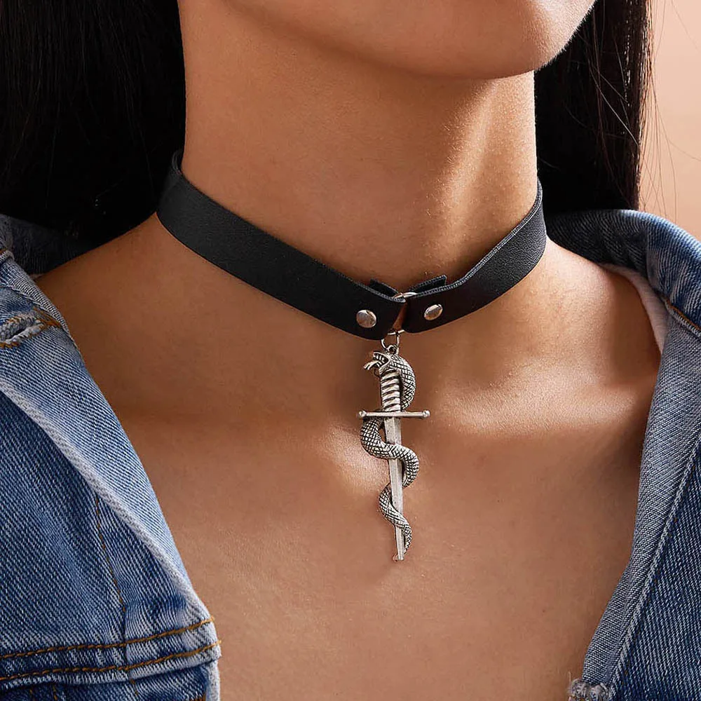 Колье-чокер Modyle ожерелье из серебра 2020 пробы со змеей мечом модное для женщин