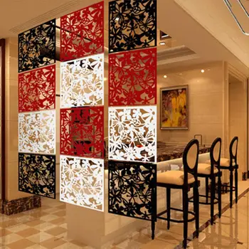 

Room Divider Hanging Screen Fashion Home &Amp; Living Hollow Hollow Curtain Red White Black Butterfly Flower Wall Stickers