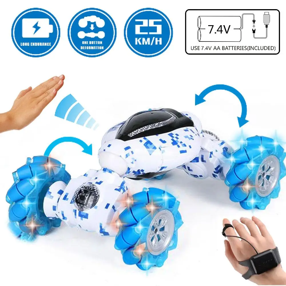 RC автомобиль 25 км/ч 4WD двусторонний грузовик часы жесты зондирования