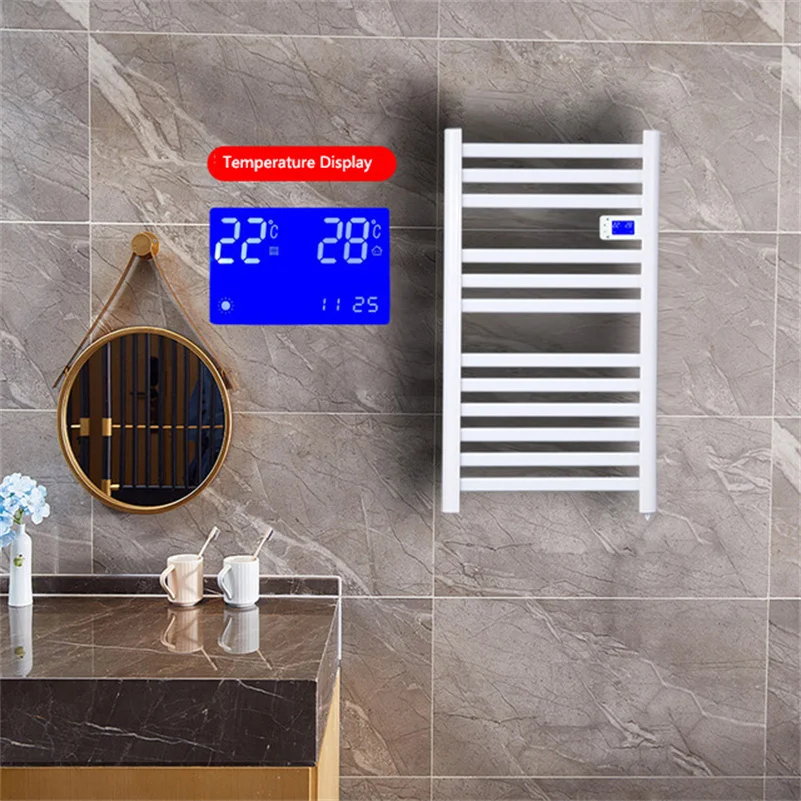 Towel Rack Electric Dryer Heating Shelf With Thermostat Constant Temperature Display Bathroom Wall Mounted Space Aluminum MJ02