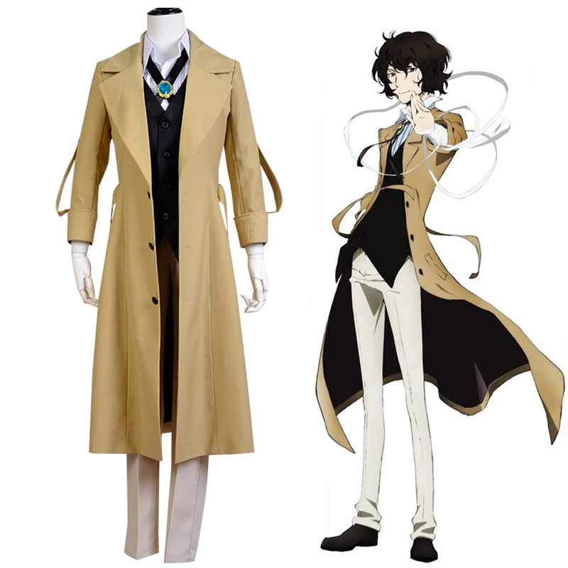 Bungo野良犬武装探偵代理店osamu Dazaiコスプレウィッグトレンチコートパンツベスト文学野良犬ハロウィン衣装 Scary Costumes Aliexpress