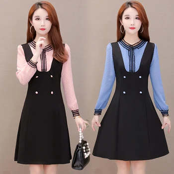 

Women dress New Spring Dresses Pink Blue 9987